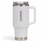 Igloo thermosfles Flip ‘n’ Sip 946 ml - met vacuümisolatie, handvat en rietje, in kleur wit met deksel dicht, van voorzijde in beeld