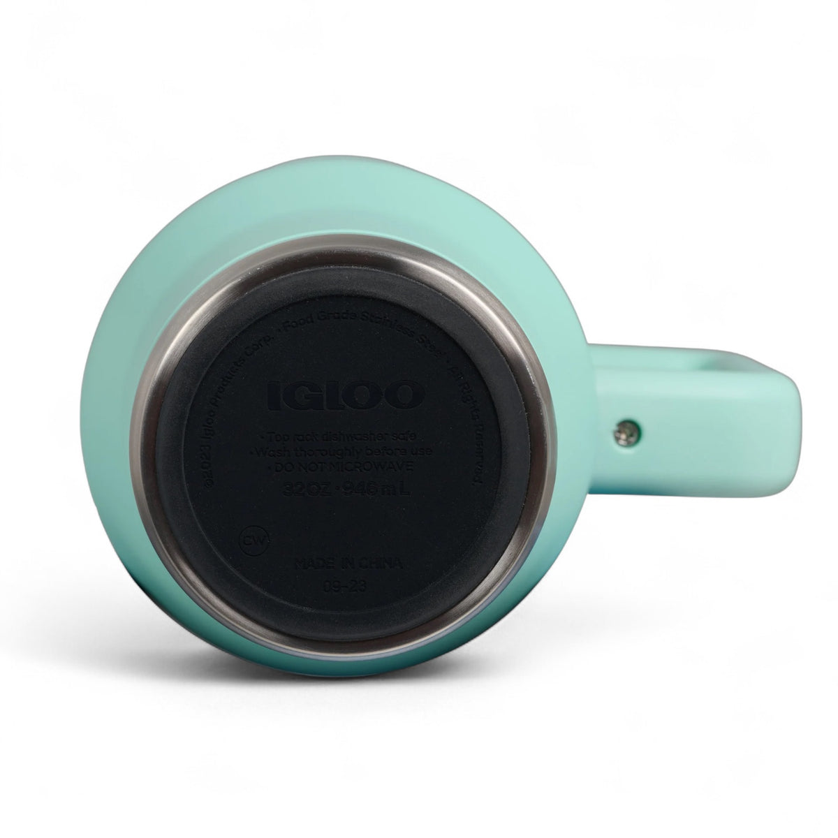 Igloo thermosfles Flip ‘n’ Sip 946 ml in kleur seafoam groen, onderzijde met logo 