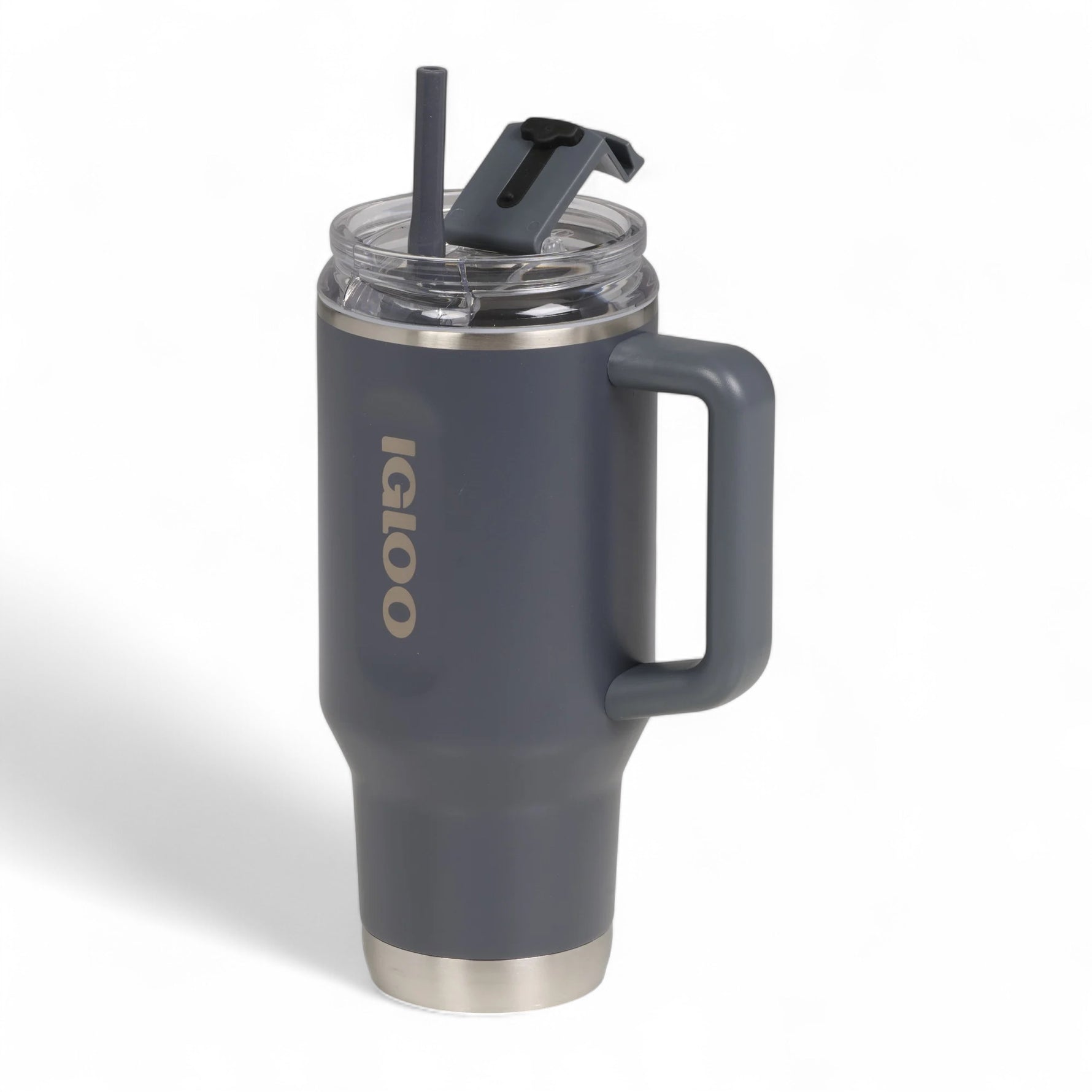 Igloo thermosfles Flip ‘n’ Sip 946 ml met handvat en vacuum deksel, in carbonite, met rietje erin