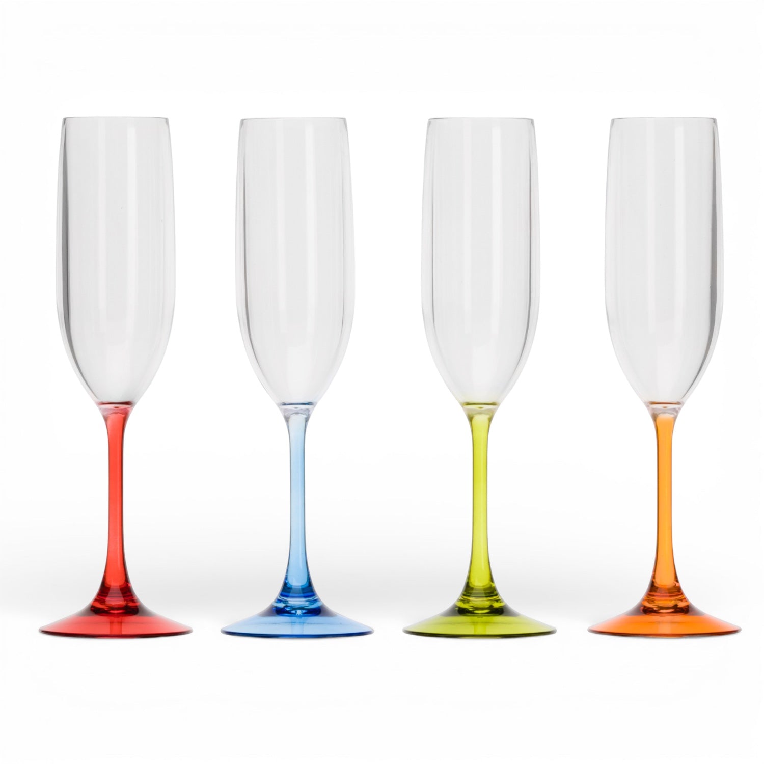 Flamefield prosecco flutes Party 155 ml (set van 4) - kleurrijk, lichtgewicht, onbreekbaar