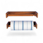 Keukenrolhouder teak hout ARCMarine 263 zonder keukenrol en houder met een keukenrol in blauw witte streep