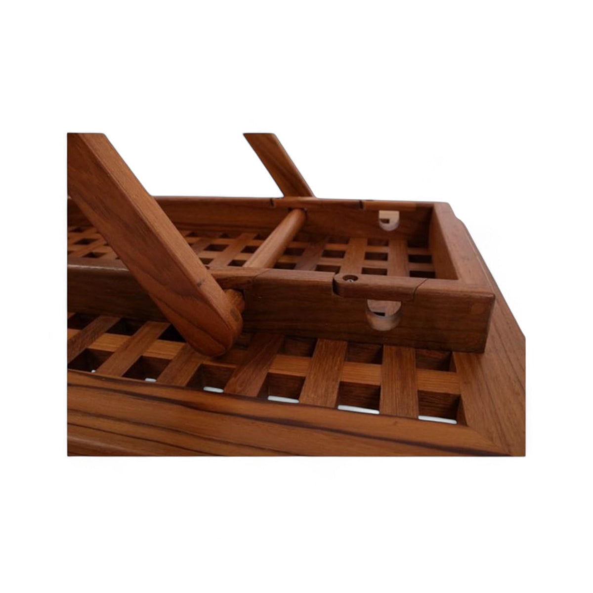 Klaptafel Monte Carlo teak, verstelbare hoogtes (75 x 55 cm) detail foto