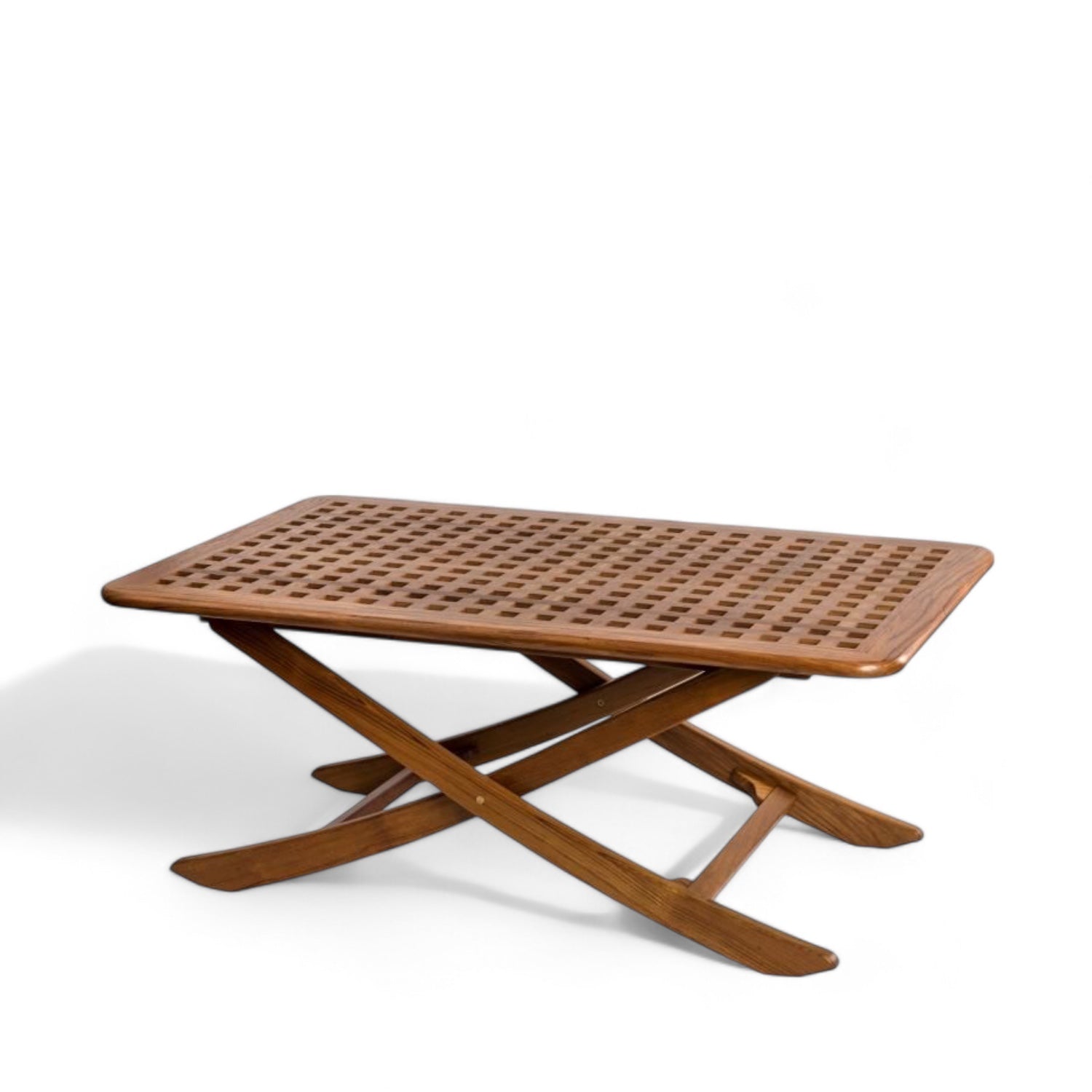 Klaptafel San Remo teak met blokrooster laagste stand