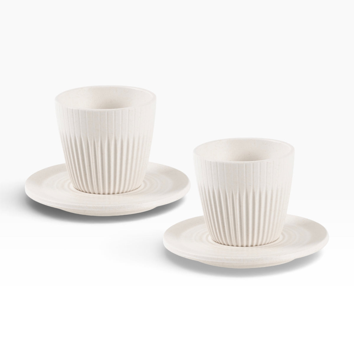 LALAI Koffie kopjes Set van 2 210 ml Melamine wit