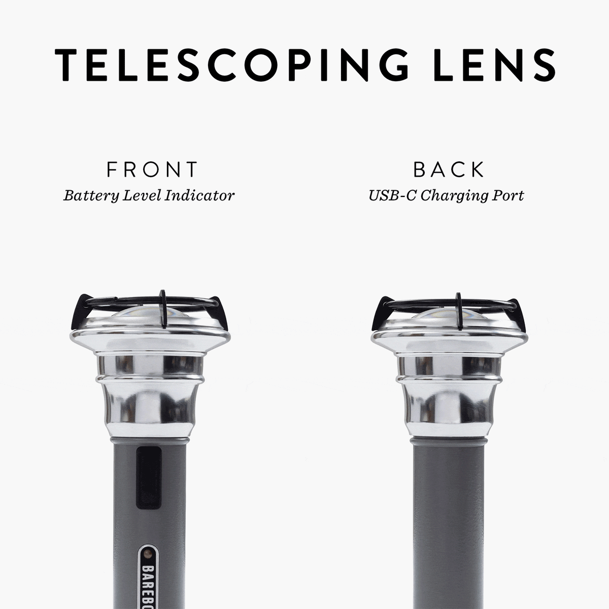 Barebones LIV-291_VintageFlashlight-VintageFlashlight-SlateGray_met telescoping lens