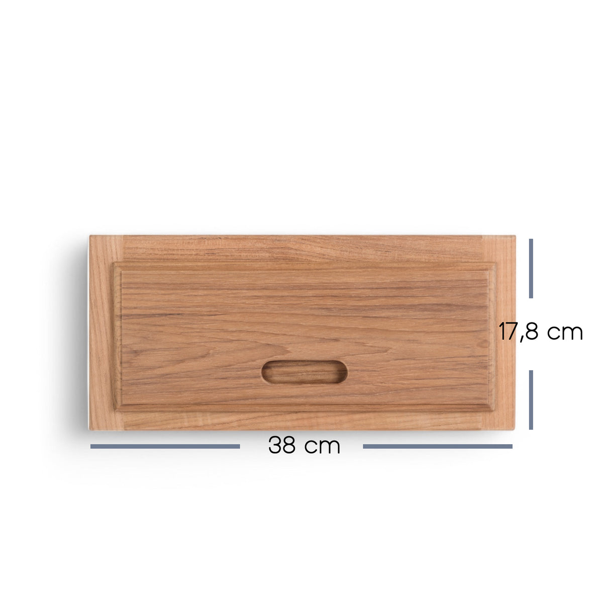 Ladefront met kozijn - teak, duurzaam, ongeolied front plus frame in beeld afmetingen medium versie