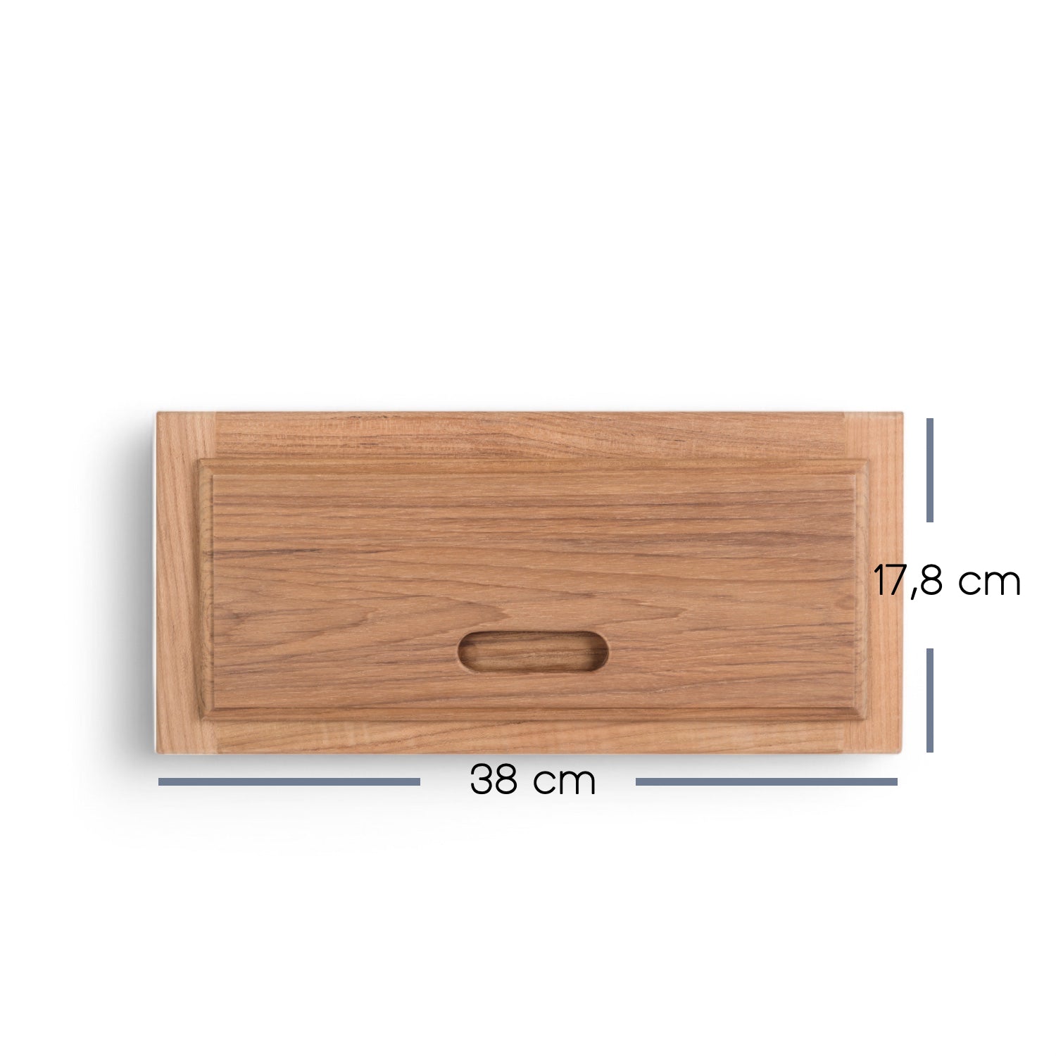 Ladefront met kozijn - teak, duurzaam, ongeolied front plus frame in beeld afmetingen medium versie