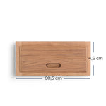 Ladefront met kozijn - teak, duurzaam, ongeolied front plus frame in beeld afmetingen small versie