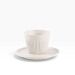 Lalai espresso kopje en schotel 70 ml product foto wit met spijkkels en ribbelstructuur 
