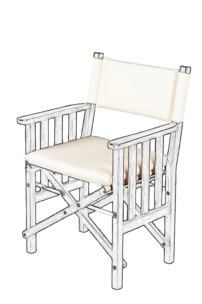 Losse kussenset voor regisseursstoel II deluxe -creme-wit