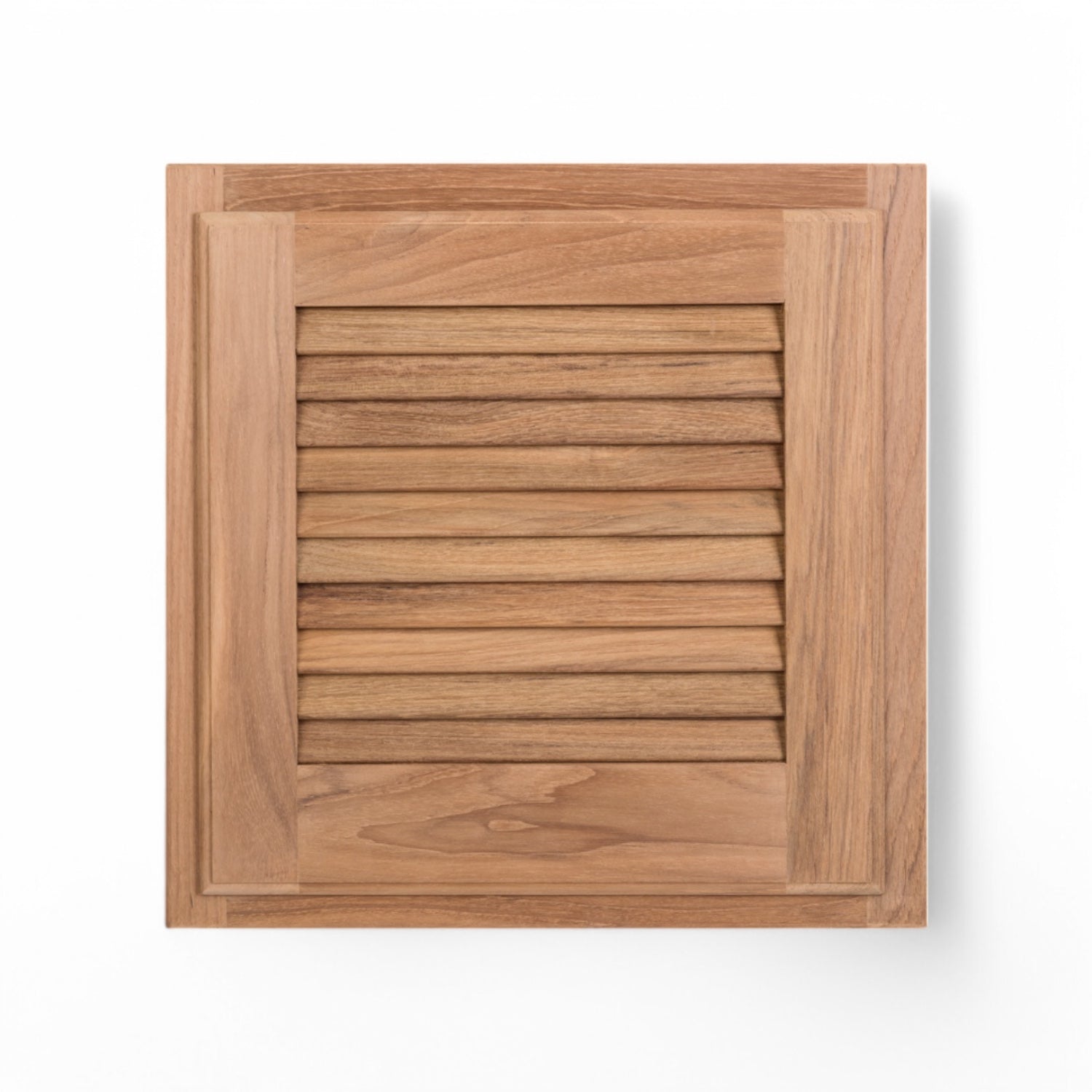 Louvredeur met kozijn - teak, ongeolied, voorbeeld afmeting 38 x 38 cm