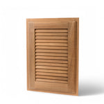 Louvredeur met kozijn - teak, ongeolied, voorbeeld afmeting 38 x 50.5cm