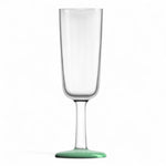 Marc Newson champagne flute 180 ml – onbreekbaar design, antislip, met glow in the dark groene voet