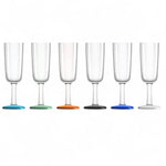 Marc Newson champagne flute 180 ml – onbreekbaar design, antislip, zes op een rij mix aan kleuren