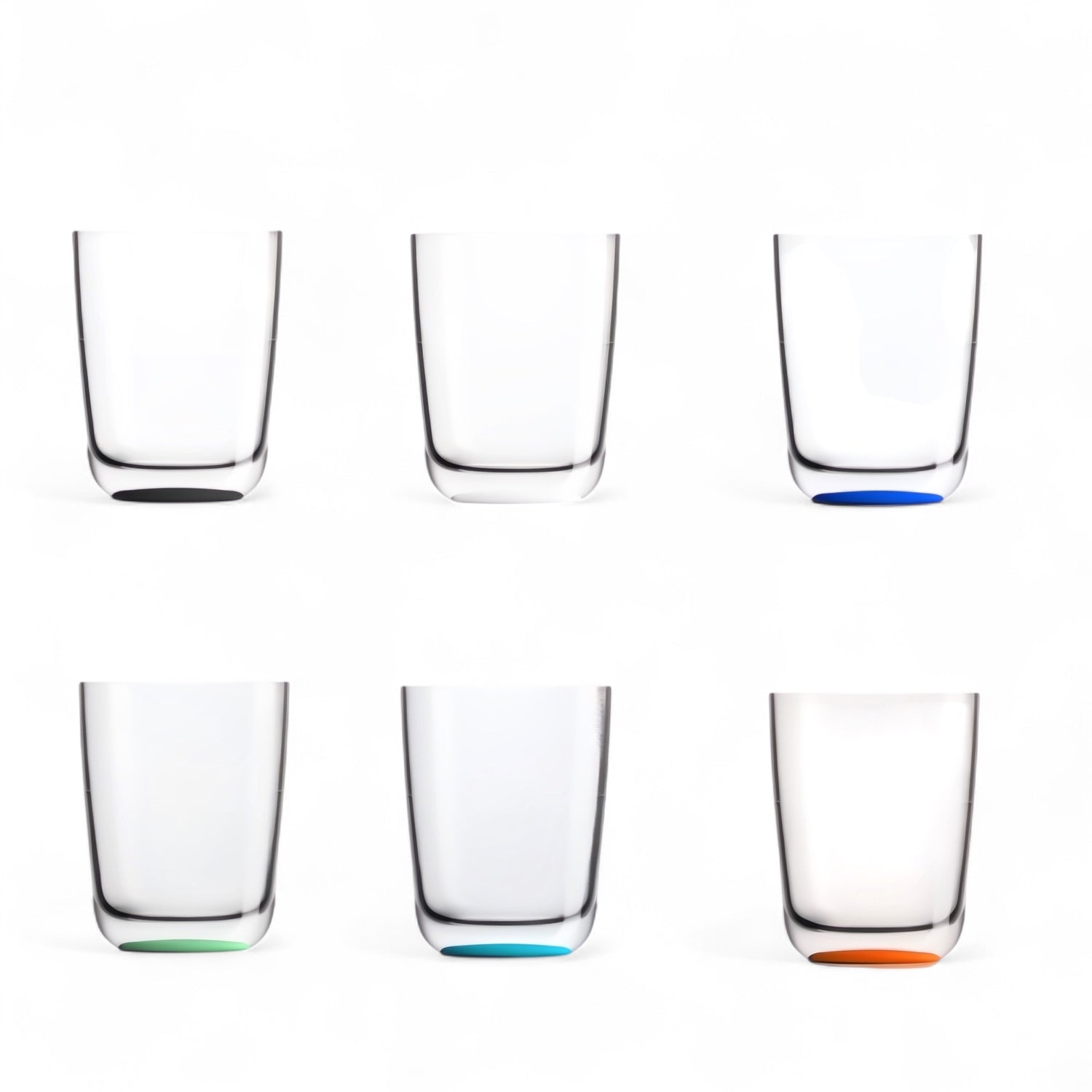 Marc Newson highball waterglas 425 ml – onbreekbaar Tritan met antislip voorbeeld van zes verschillende kleuren