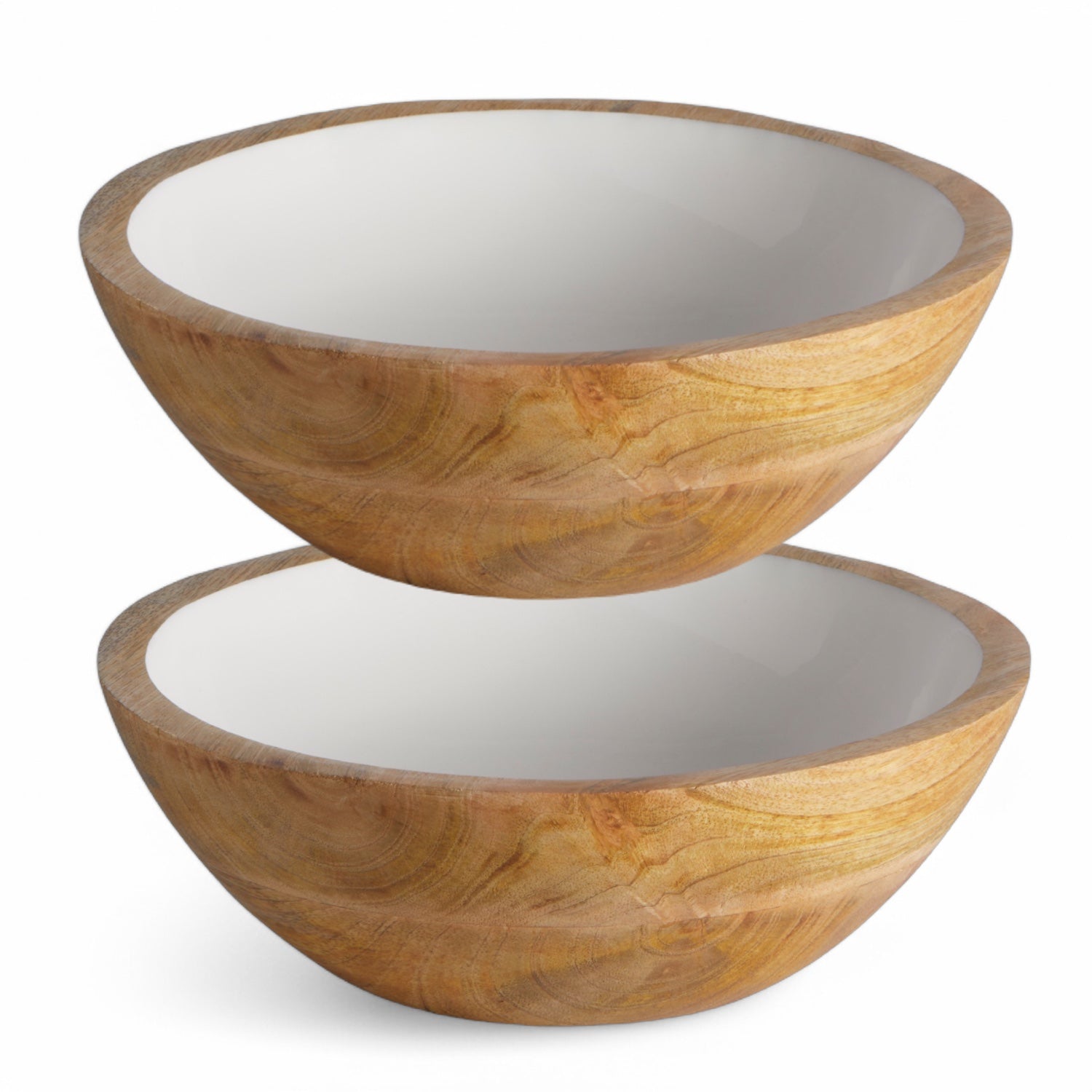 Marine Business Cocoa_Bowls_Small_wit set van twee mangohouten kommen