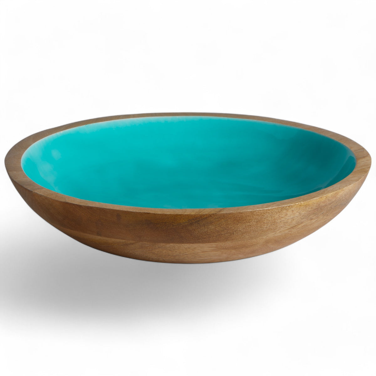 Marine Business Cocoa saladeschaal zonder bestek - mangohout met emaille, antislip, in turquoise 22121