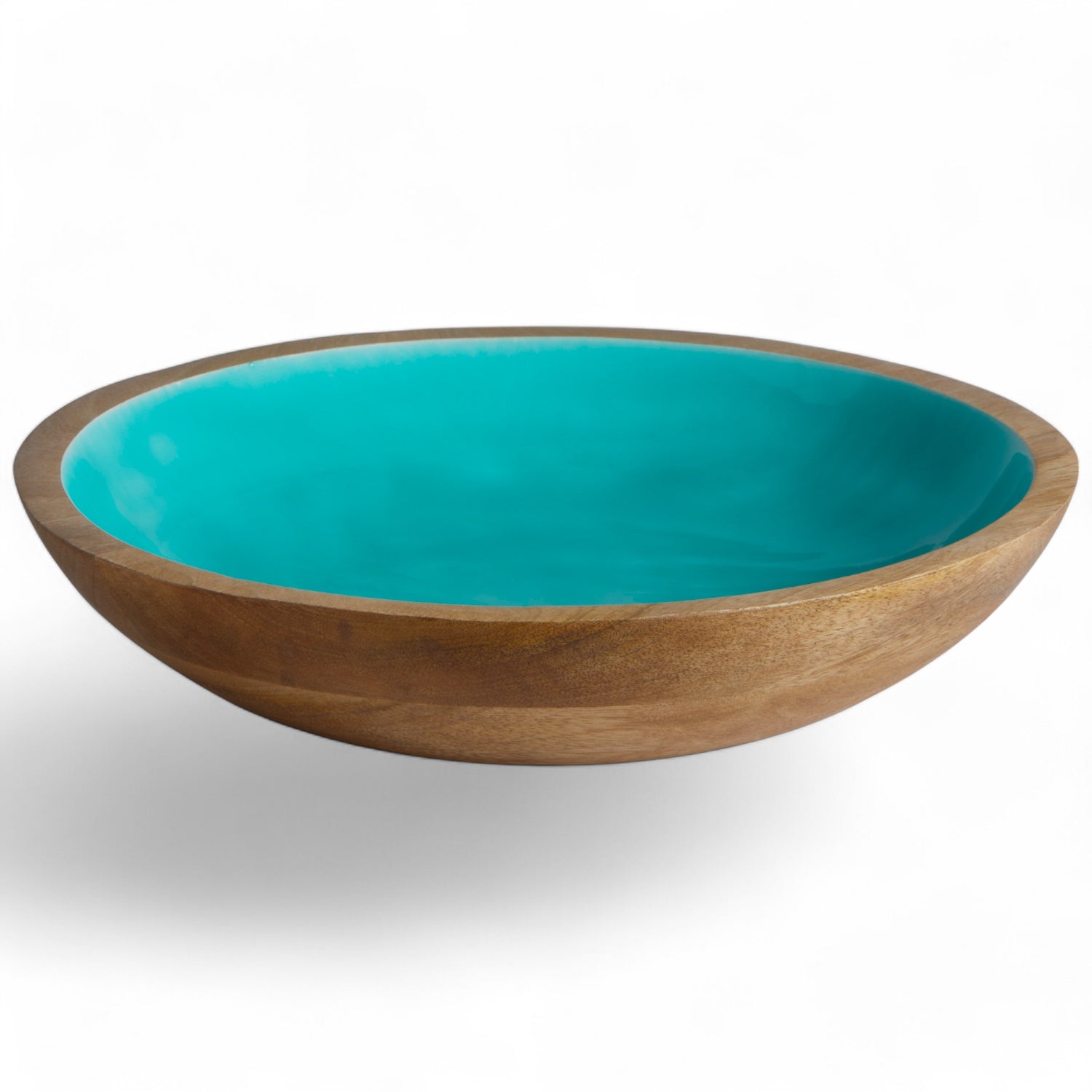 Marine Business Cocoa saladeschaal zonder bestek - mangohout met emaille, antislip, in turquoise 22121