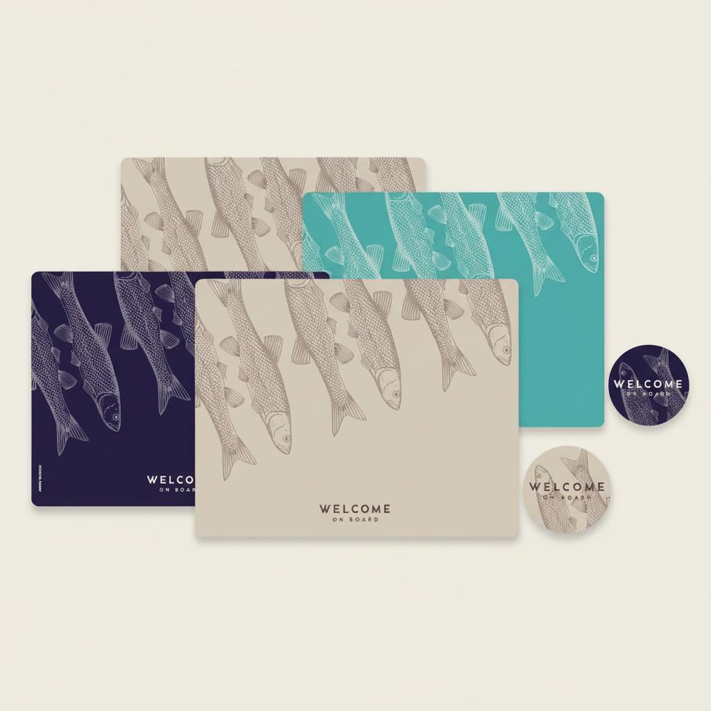 Marine Business Fish placemats onderzetters in de mix