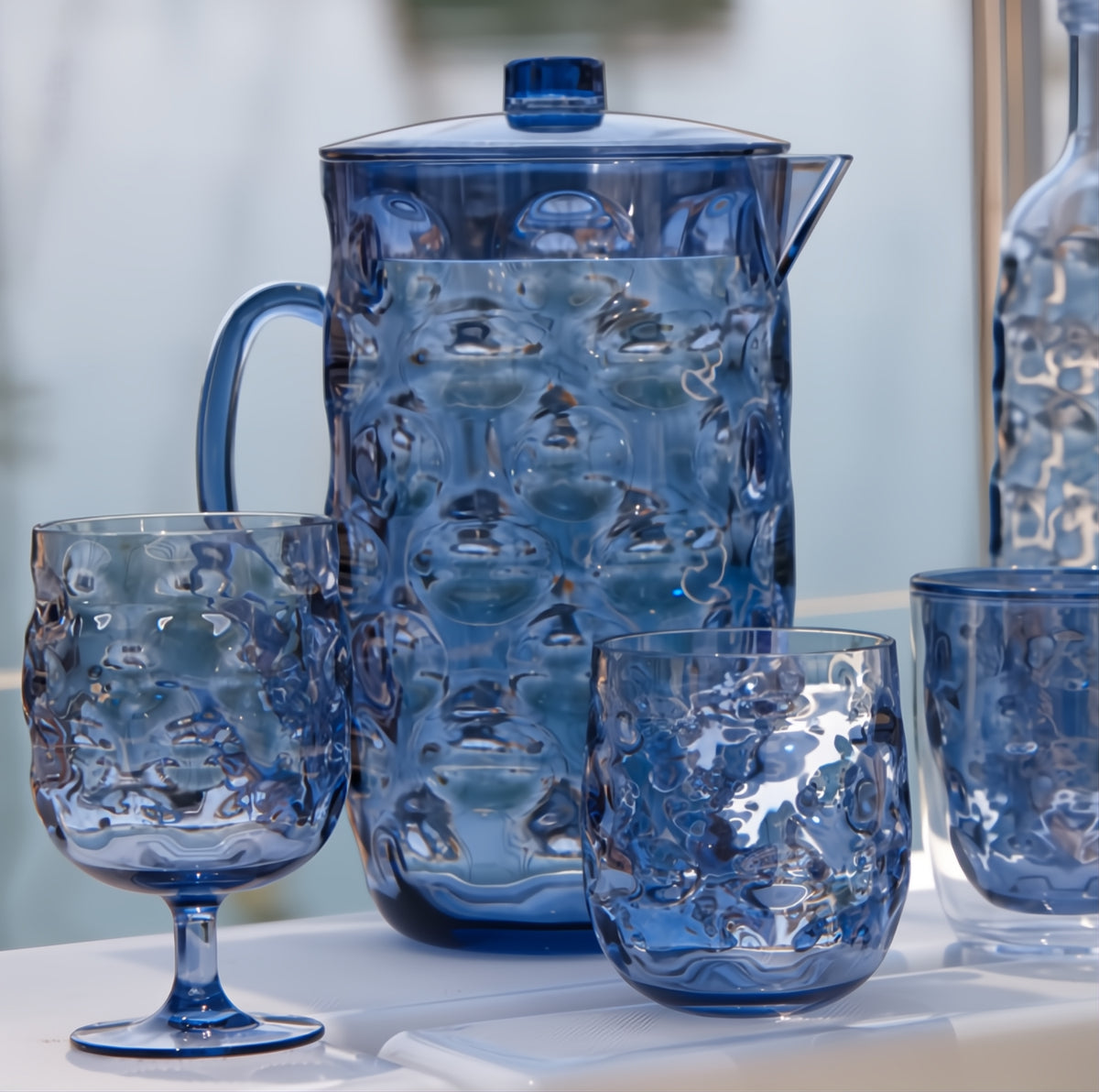 Marine Business Moon serie blue met bijpassende waterglas en waterkan