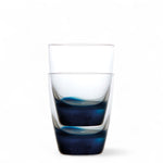 Marine Business waterglas Party blauw 310 ml set van 2 glazen met blauwe bodem op elkaar gestapeld