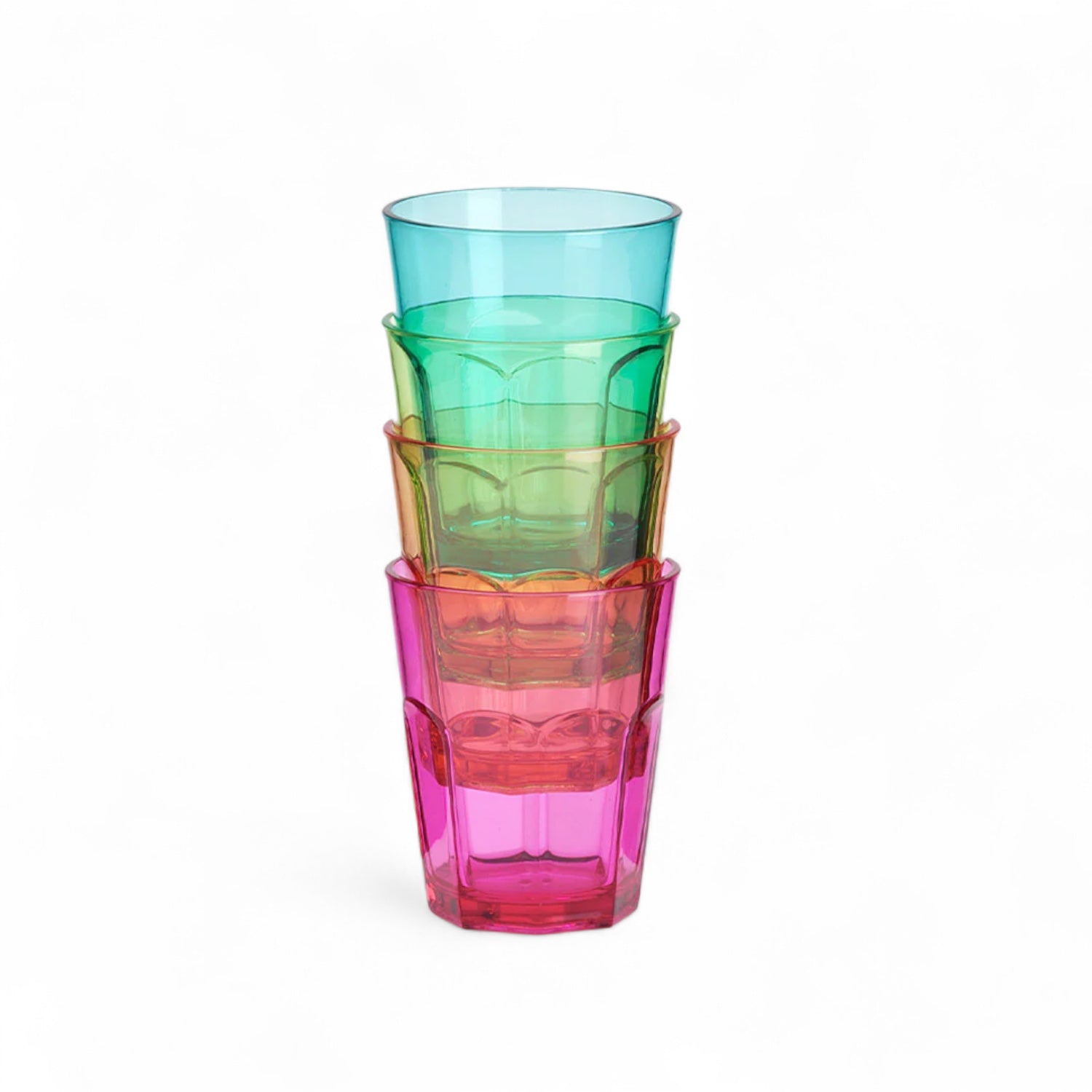 Flamefield Unbreakable Soda Glasses – Set of 4 (Assorted Colors)