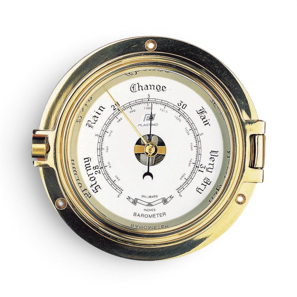 Plastimo 4,5 inch barometer 140 mm – messing, aneroïde