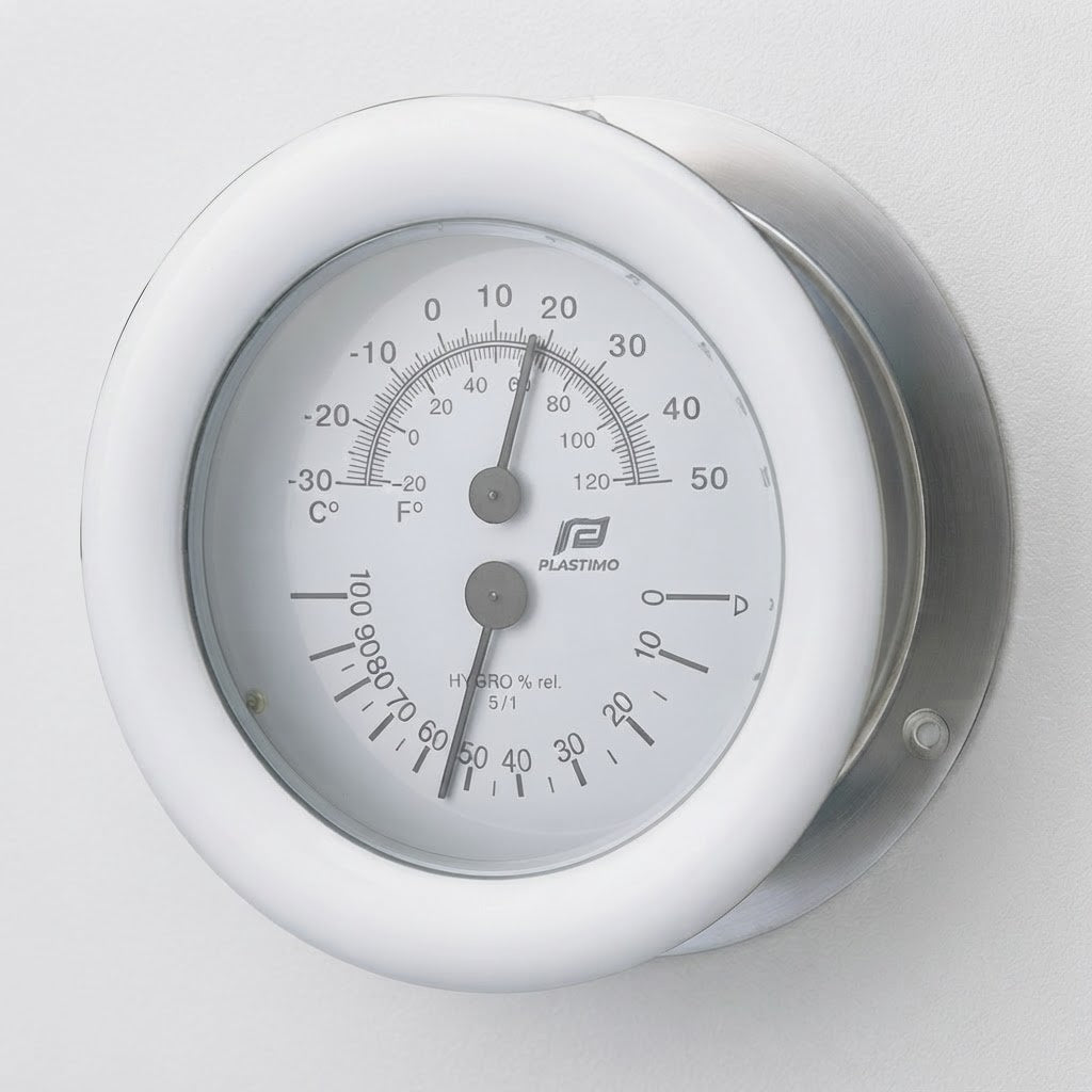 Plastimo 4 inch thermo-hygrometer 130 mm – mat chroom