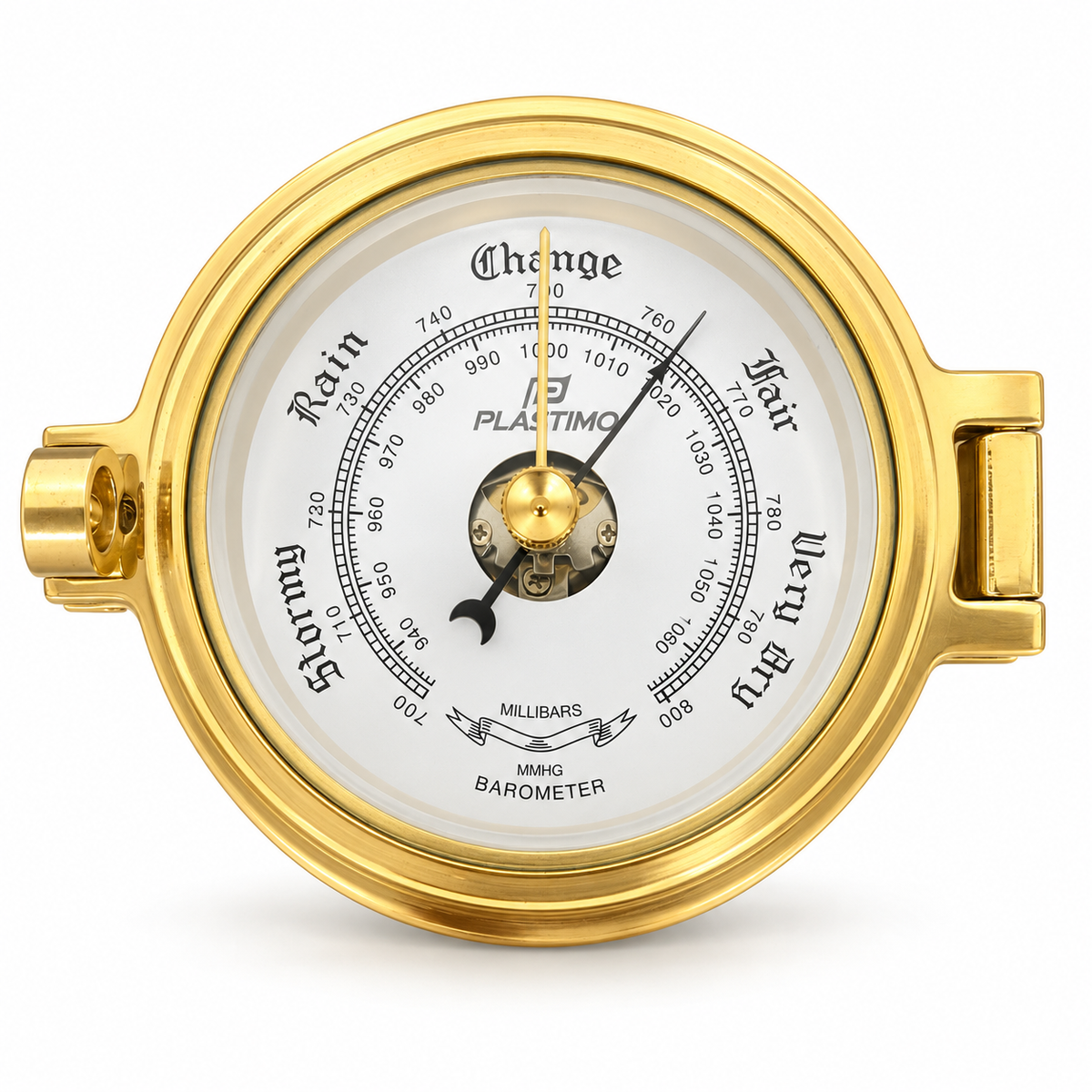 Plastimo 3 inch barometer recht van voren.
