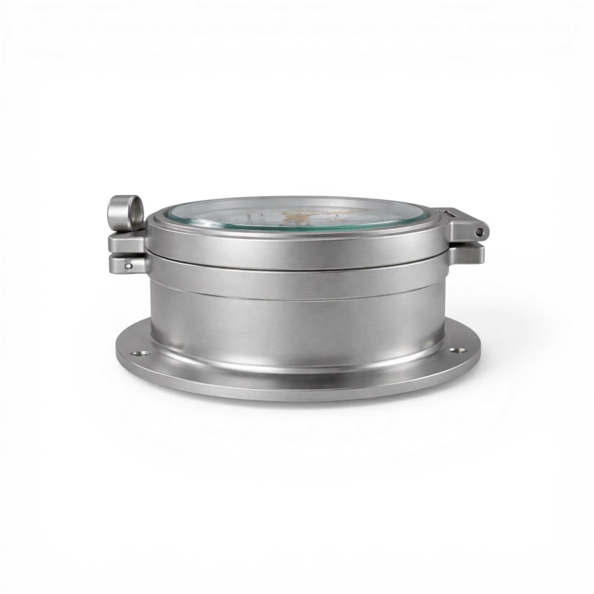 Plastimo 3 inch barometer 120 mm - mat chroom 35884 zij aanzicht
