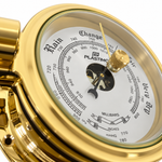 Plastimo 3 inch barometer messing close up.