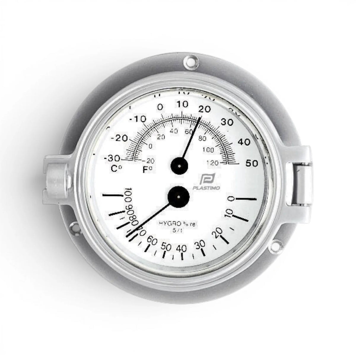 Plastimo 3 inch mat chroom thermo hygrometer 35885
