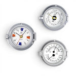 Plastimo mat chroom klokkenset  3 inch - klok met radiostilte zones, barometer, thermo-hygrometer 54779-35884-35885