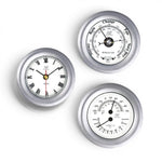 Plastimo mat chroom klokkenset  4 inch - klok, barometer, thermo-hygrometer 38206-38207-38208