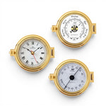 Plastimo messing klokkenset  3 inch - klok met romeinse cijfers, barometer, thermo-hygrometer 12765-12767-18683