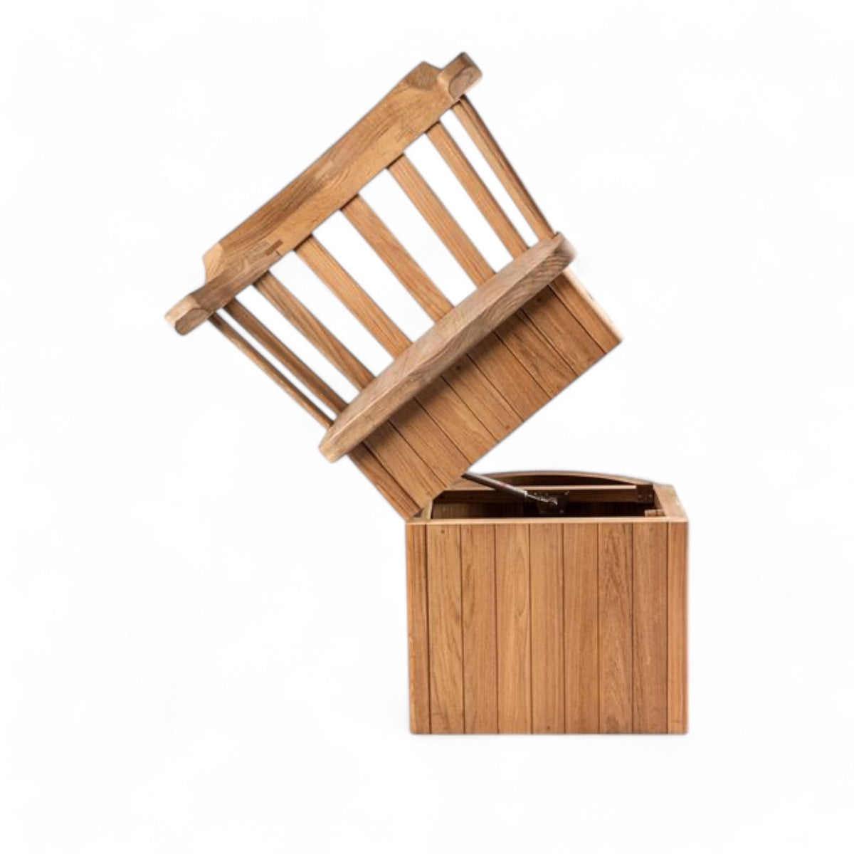 Teak stuurkolom opgeklapt