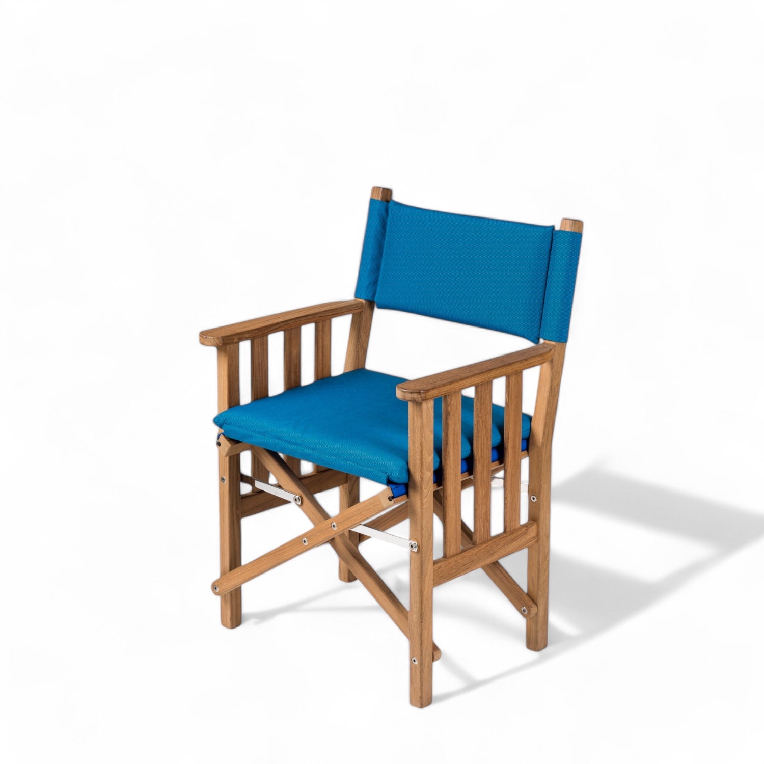 Regisseursstoel_II_deluxe_ongeolied_teak_met_forza_blauwe_kussen_set
