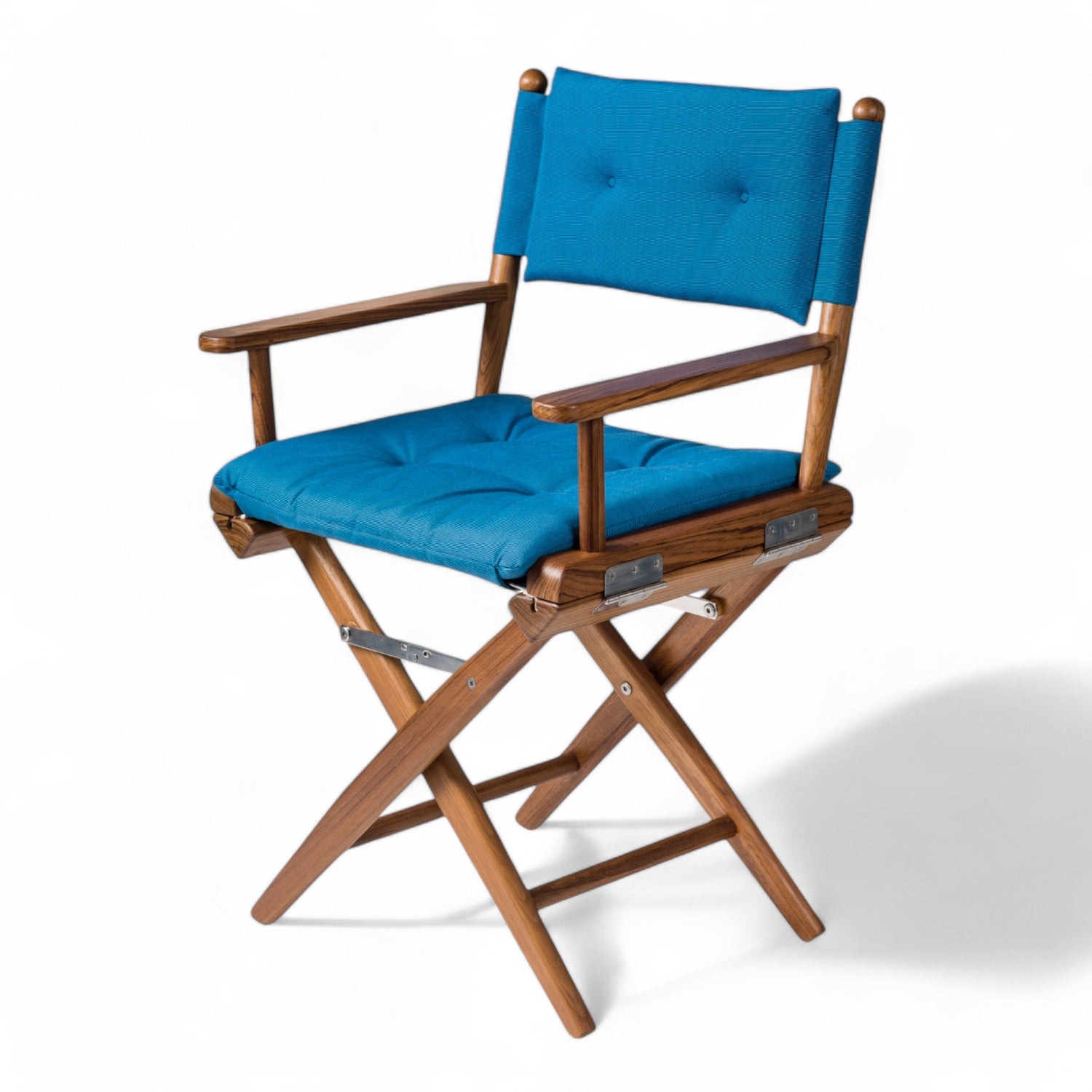 Regisseursstoel_I_deluxe_-_geolied_teak_met_forza_blauw_kussen