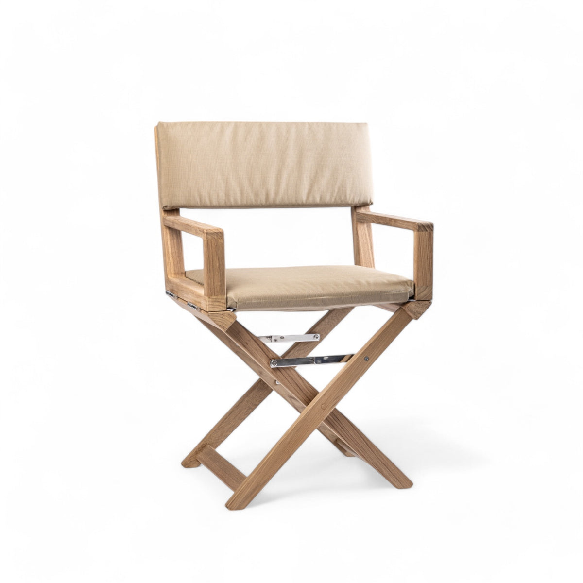 Regisseursstoel the Edge - ongeolied teak, luxe, inklapbaar, met comfortabele forza zand kussenset