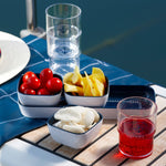 Sailor Soul Bootservies - snackset wit met blauw met bijpassende stapelbare waterglazen