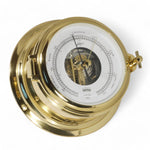 Schatz Midi barometer 155 mm - witte wijzerplaat, messing zwarte cijfers 450BO