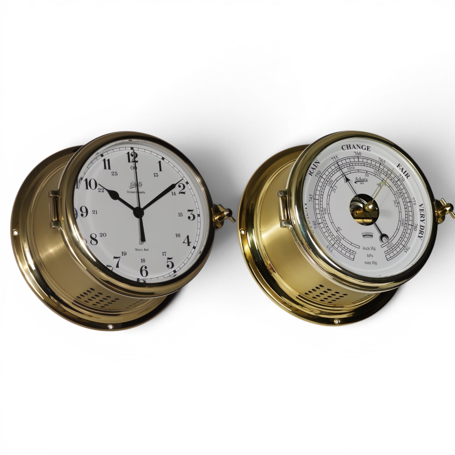 Schatz_Royal_2-delige_klokkenset_Messing_met_Arabische_wijzerplaat_met_scheepsbel_Scheepsklok_Barometer_481CSA_481BHI