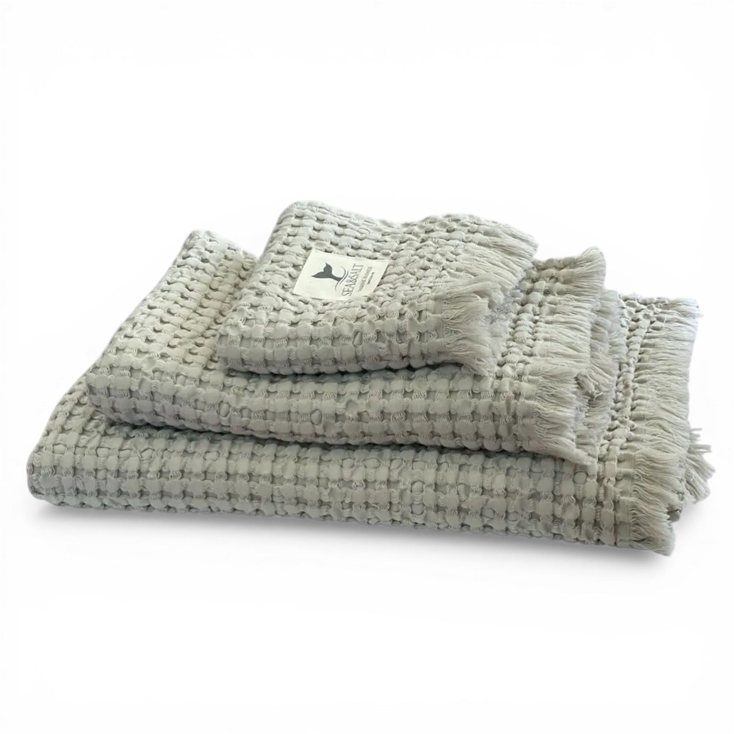 Sea Salt Waffle Handdoeken set Beige