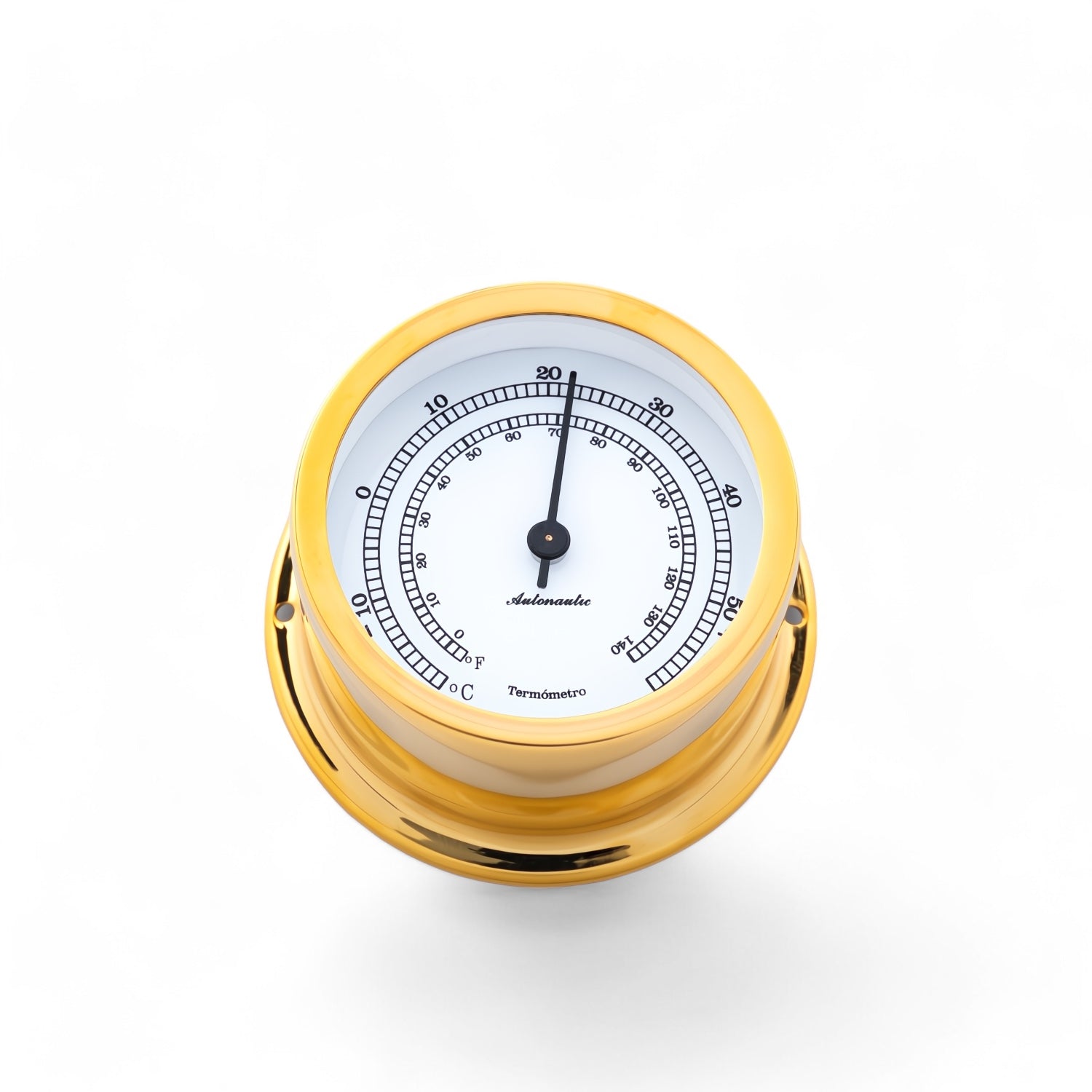 T72D Autonautic Minor 72 thermometer - compact, lichtgewicht, (72 x 39 mm chroom) gold plated