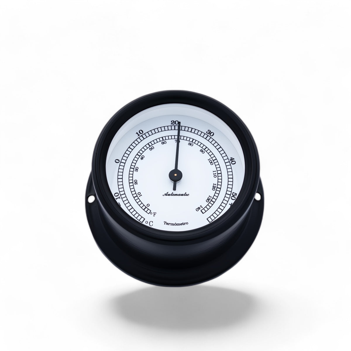 T72N Autonautic Minor 72 thermometer - compact, lichtgewicht, (72 x 39 mm chroom) gold plated) zwart