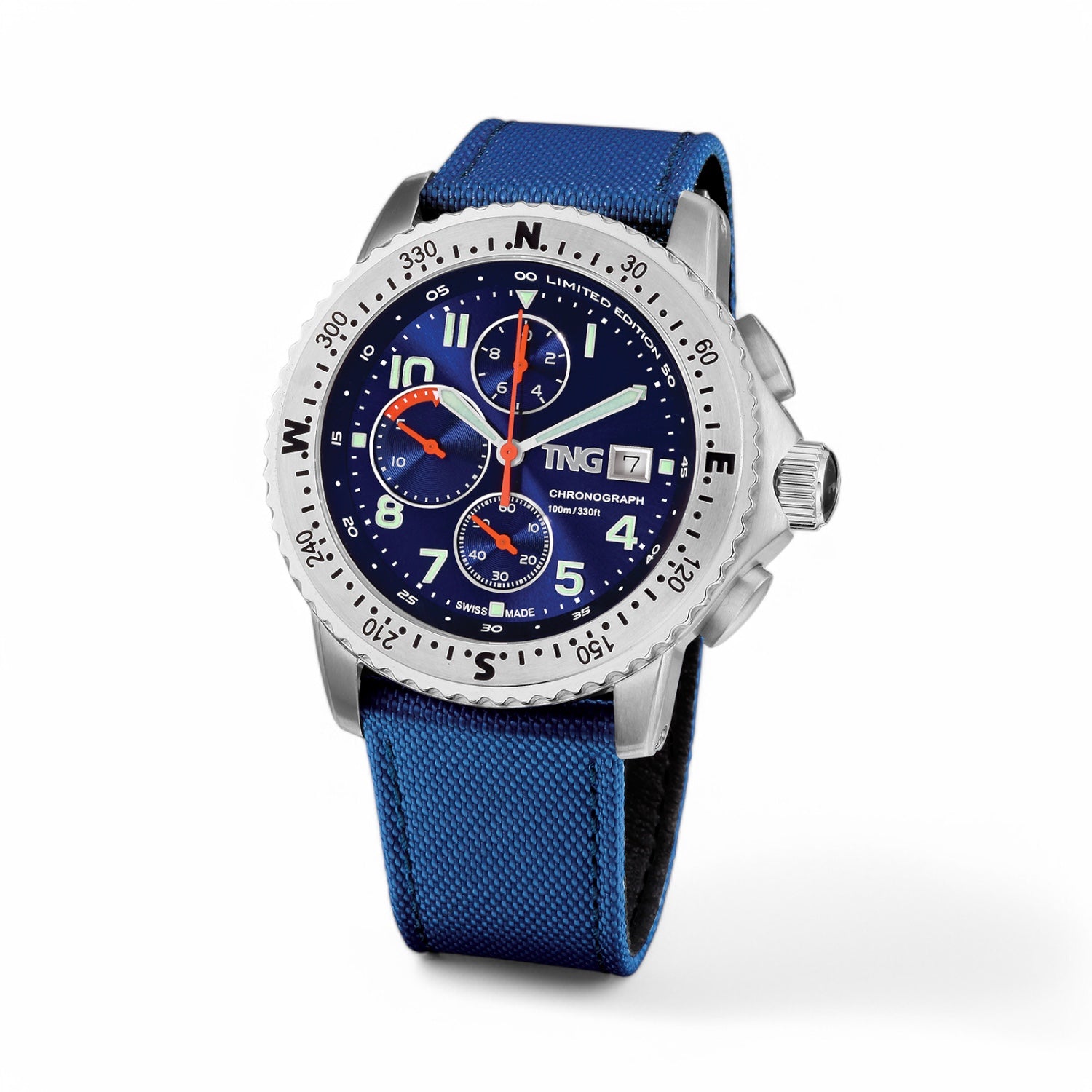 TNG Baltic Cup 43mm -blue Dial blue strap.