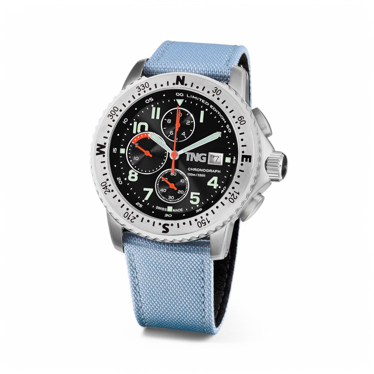 TNG Baltic Cup 43mm -blueDial light blue strap.
