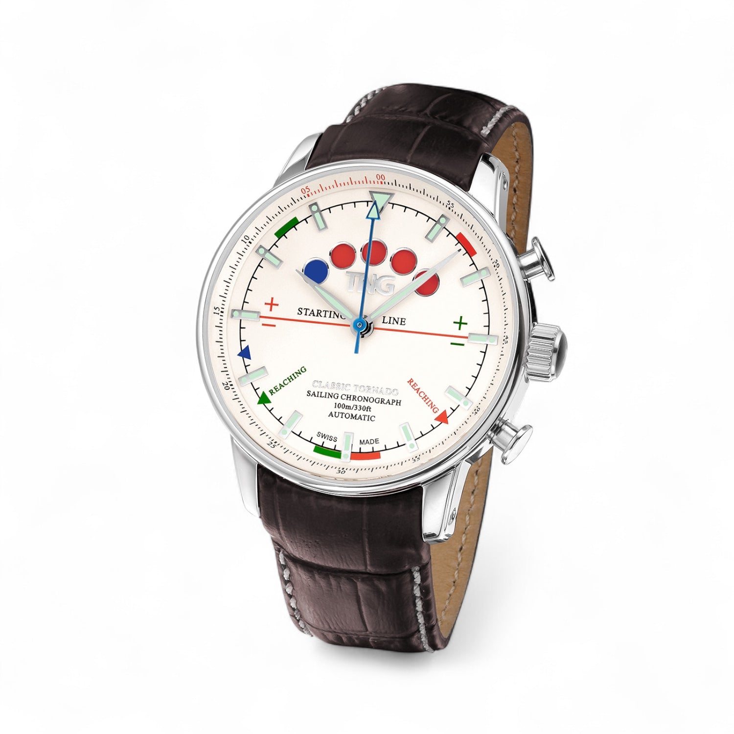 TNG Classic Tornado bruin croco-witte dial 10151A 