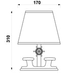 Tafellamp Bollard met messing voet – afmetingen