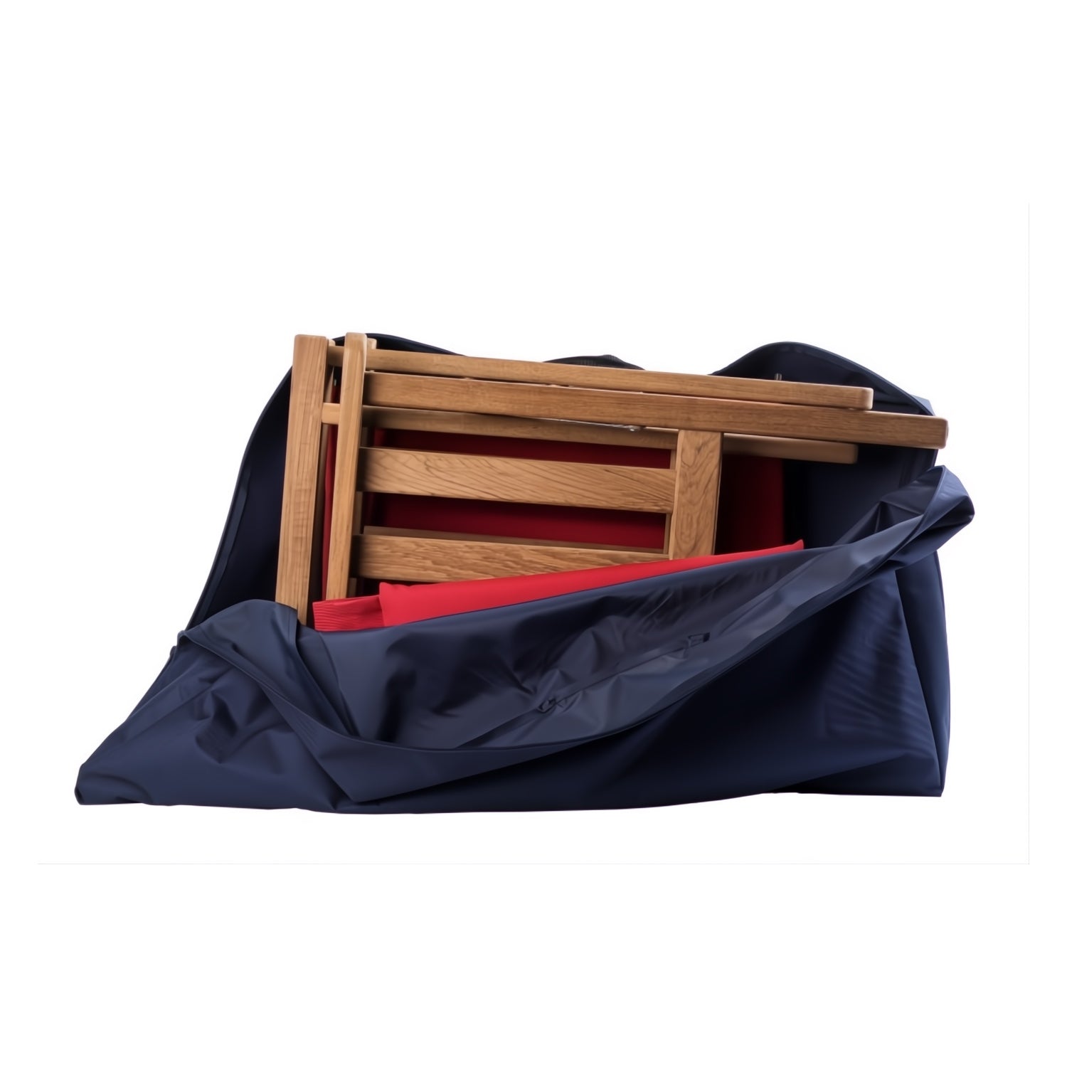 Tas voor regisseursstoel II van ARC Marine voorbeeld half open met teak stoel erin